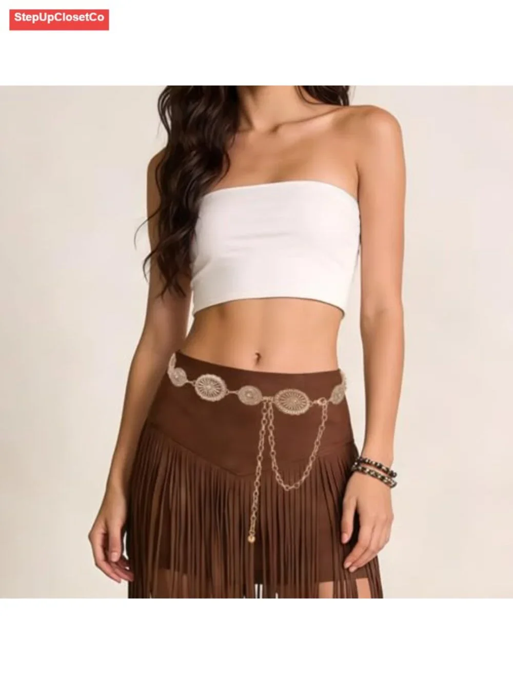 Adjustable Metal Chain Belt for Women Western Boho Waist Chain Festival Concert